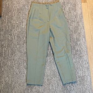 Zara Women's Cropped Pants - Olive Green